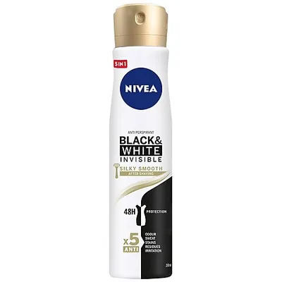 Nivea Black & White Invisible Silky Smooth 48h Antyperspirant w sprayu dla kobiet
